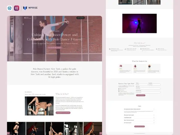 DanceVibe - Pole Dance Lead Generation Landing Page