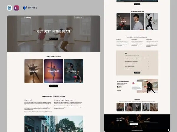 Dancify - Dance Classes Lead Generation Landing Page