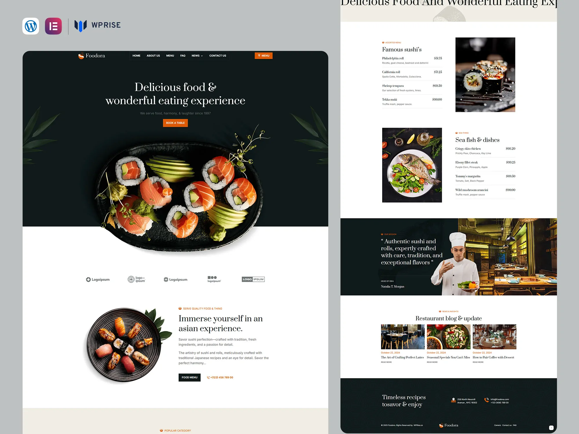 Foodora - Cafe & Restaurant Elementor Template
