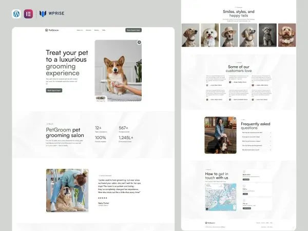 PetGroom - Pet Grooming Services Elementor Template