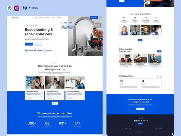 PipeFlow - Plumbing Service Elementor Template