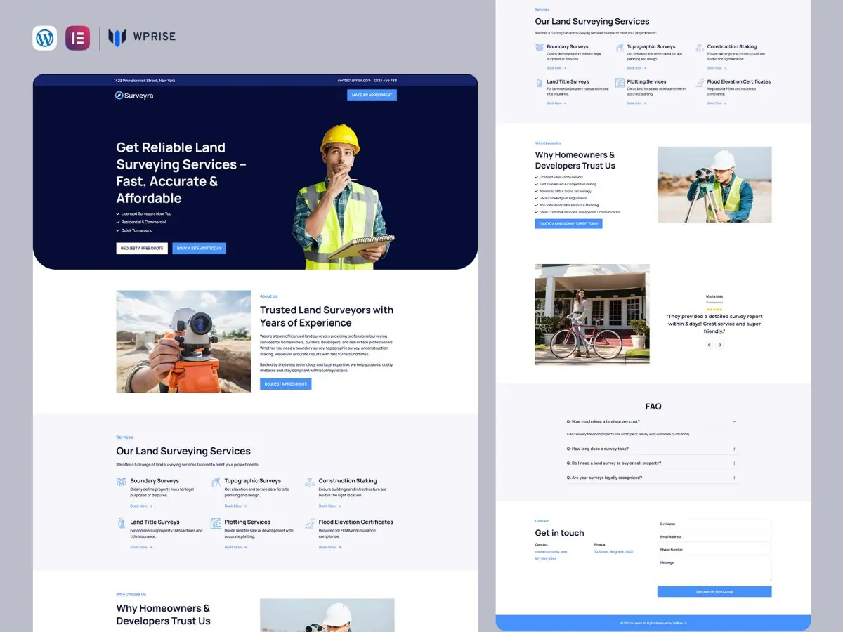 Surveyra - Land Surveying Lead Generation Landing Page