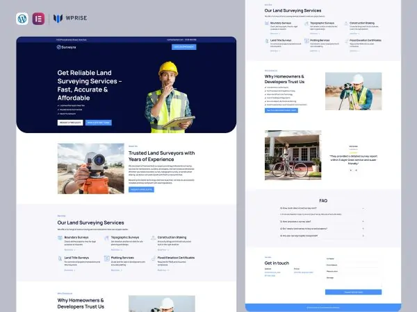 Surveyra - Land Surveying Lead Generation Landing Page