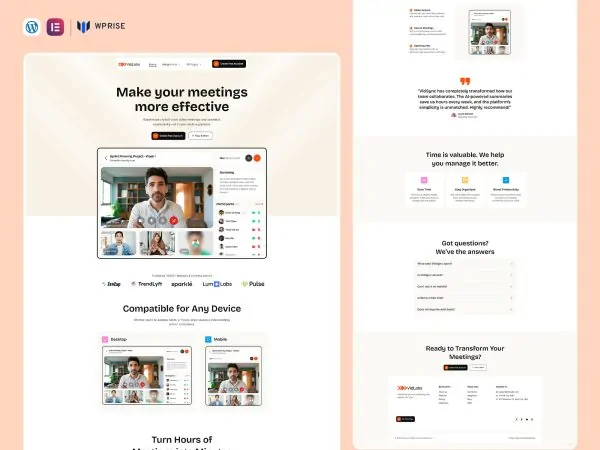 VidLabs - SaaS Marketing Website Elementor Template