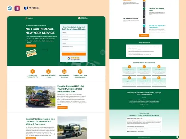 CarShift - Car Removal Service Lead Generation Landing Page