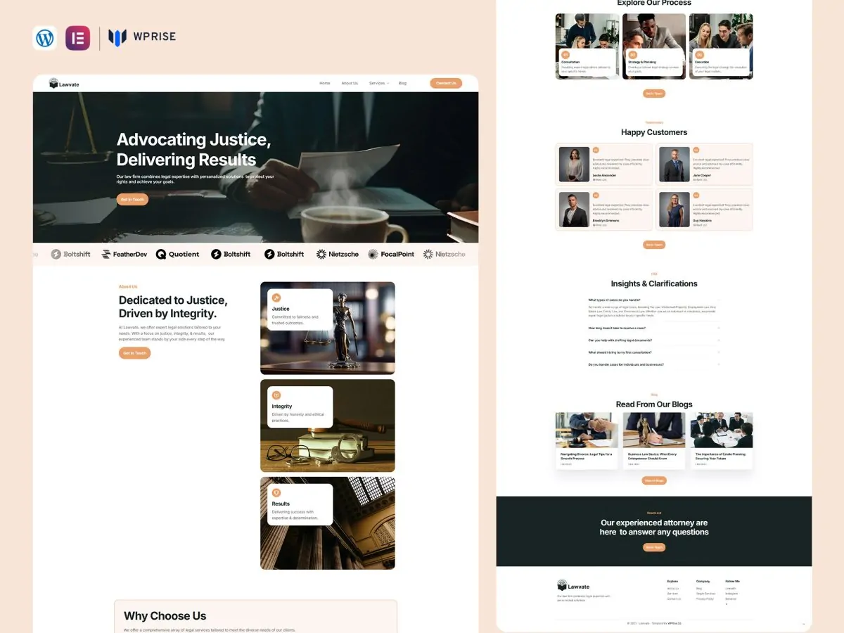 Lawvate - Best Law Firm Elementor Template