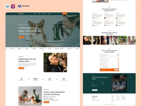 Pupillo - Pet Care And Wellness Clinic Lead Generation Landing Page
