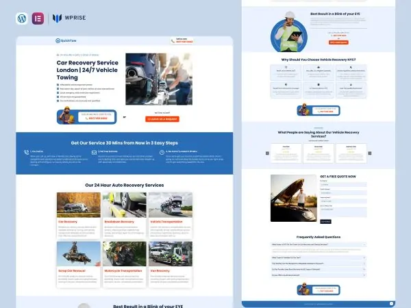QuickTow - Car Removal Service Lead Generation Landing Page