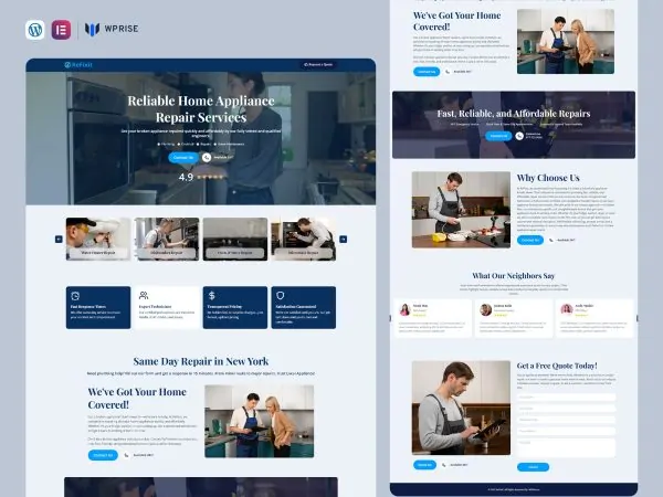 ReFixit - Home Appliance Repair Landing Page for Lead Generation