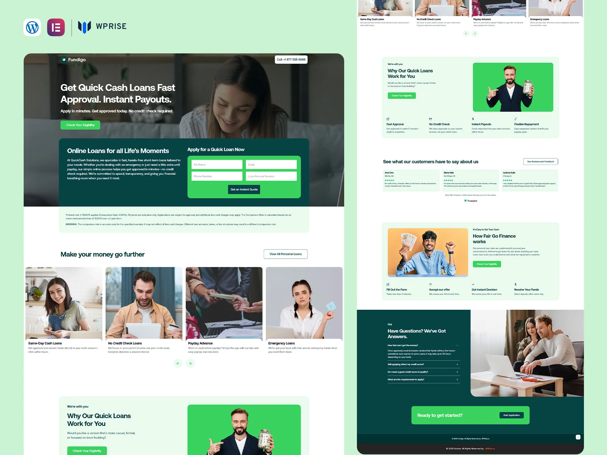 Fundigo - Quick Cash Loan Services Lead Generation Landing Page