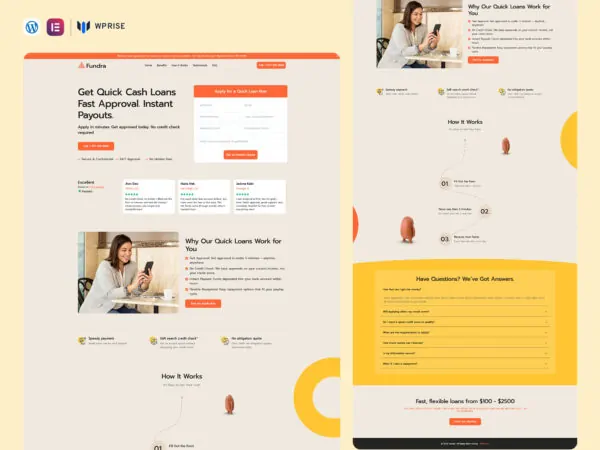 Fundra -  Quick Cash Loan Services Lead Generation Landing Page