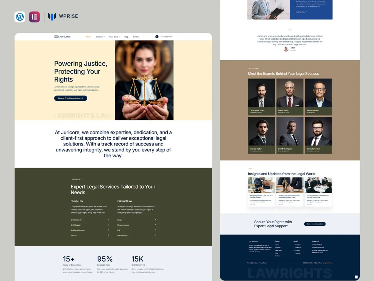 LawRights - Law & legal services Elementor Template