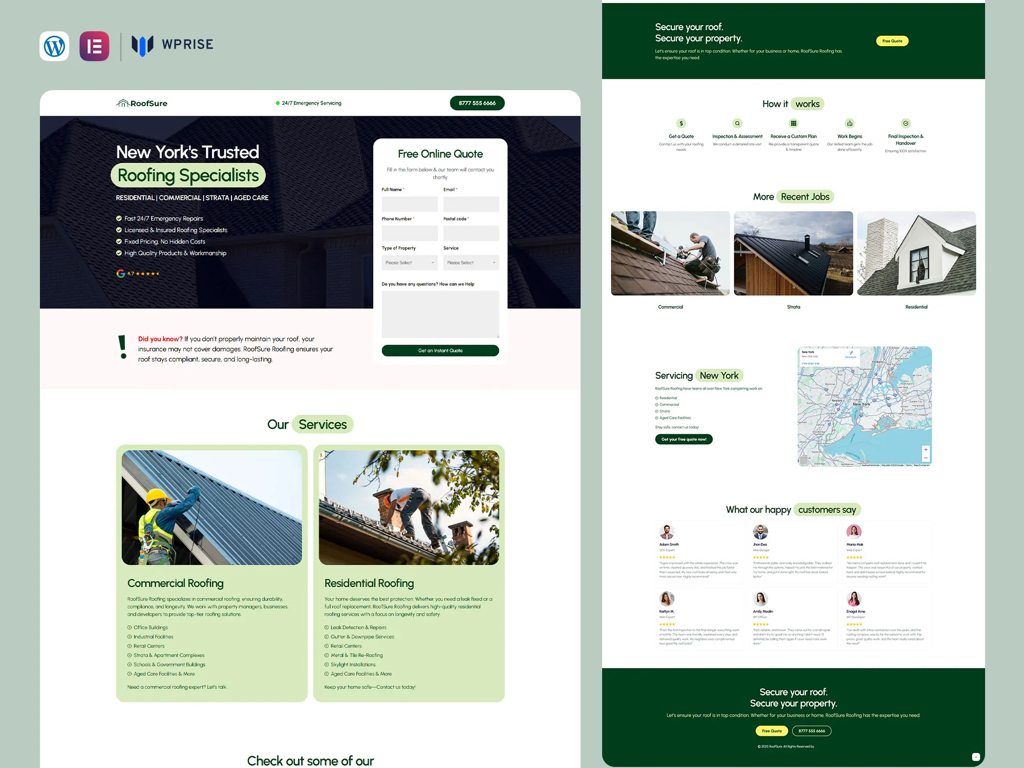 RoofSure - Roofing Lead Generation Landing Page