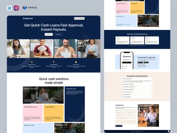 ZapFund - Quick Cash Loan Services Lead Generation Landing Page