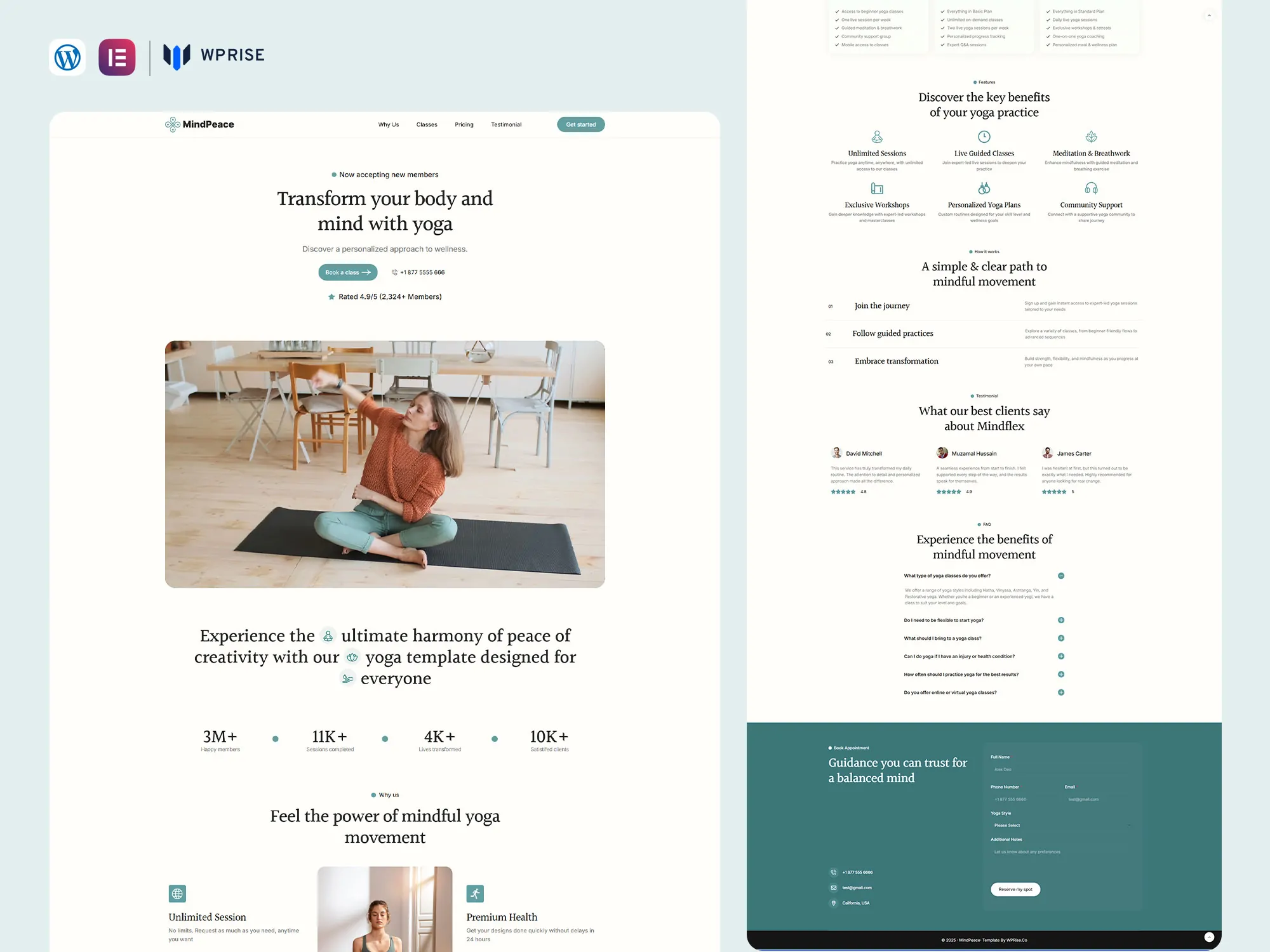 MindPeace - Yoga Wellness Services Lead Generation Landing Page