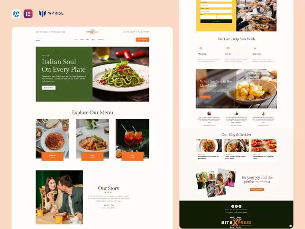 BiteXpress - Food & Restaurant Elementor Template