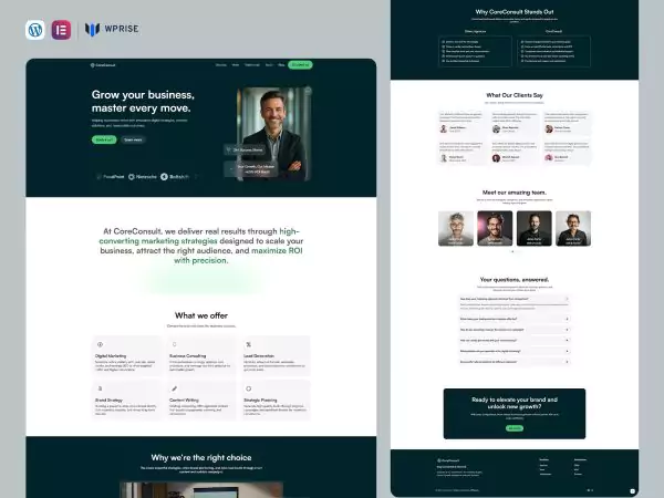 CoreConsult - Business Consulting Services Elementor Template