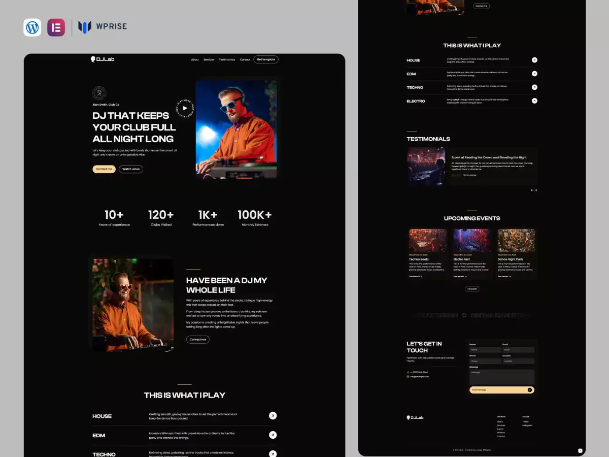 DJLab - DJ Services Lead Generation Landing Page