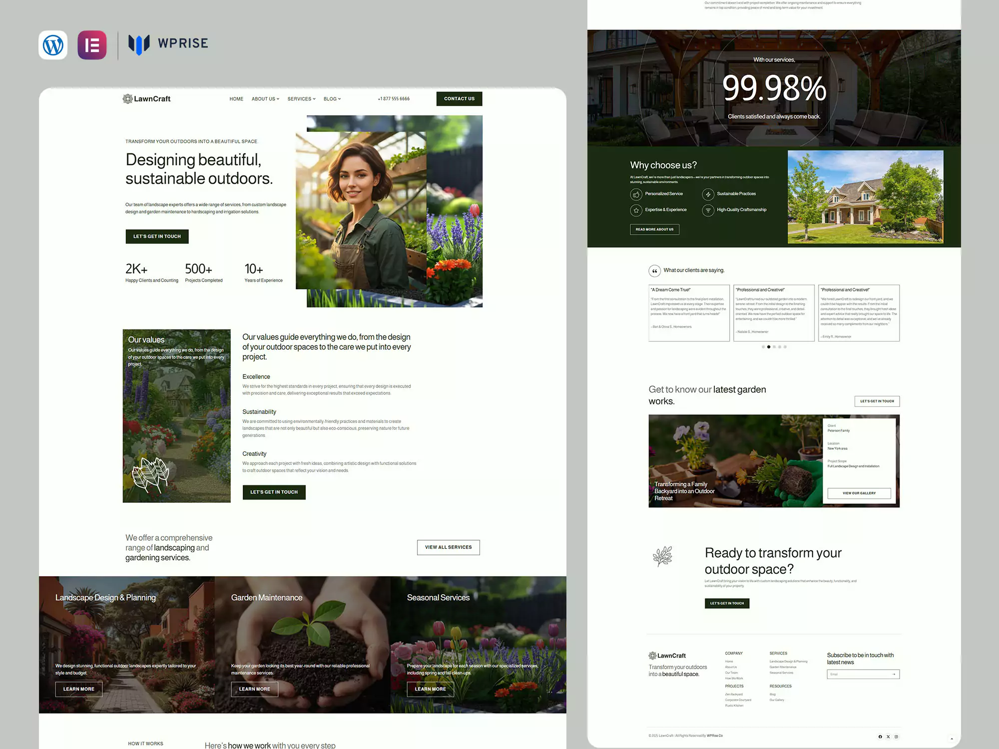 LawnCraft - Gardening & Landscape Service Elementor Template