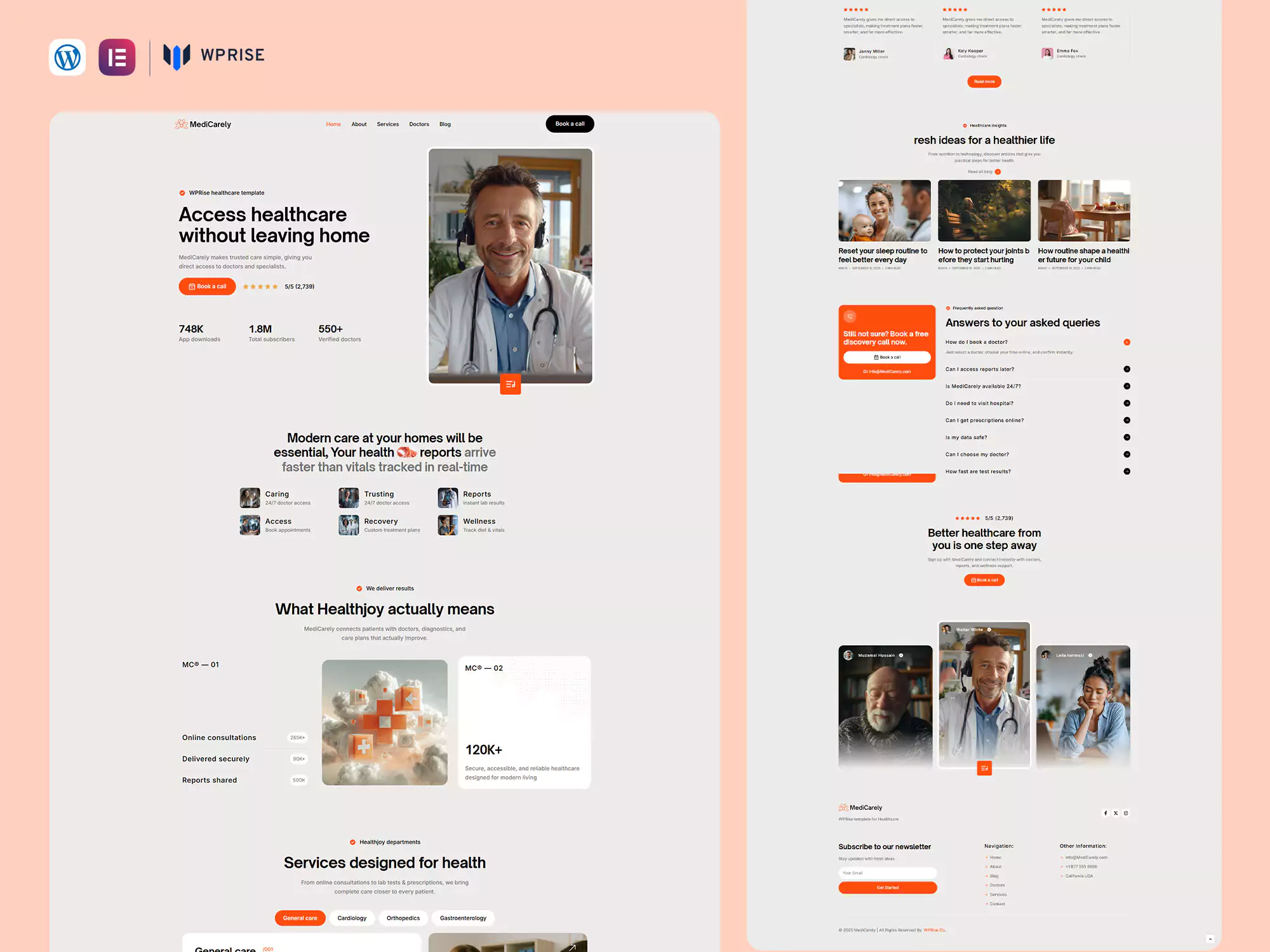 MediCarely - Health Care Clinic Elementor Template