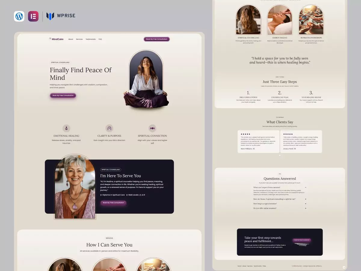 MindCalm - Yoga Wellness Services Lead Generation Landing Page