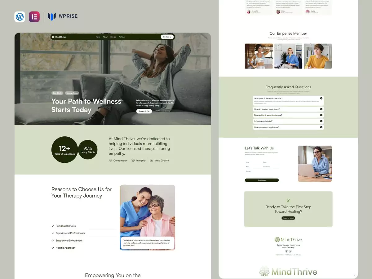 MindThrive - Mental Health & Wellness Landing Page for Lead Generation