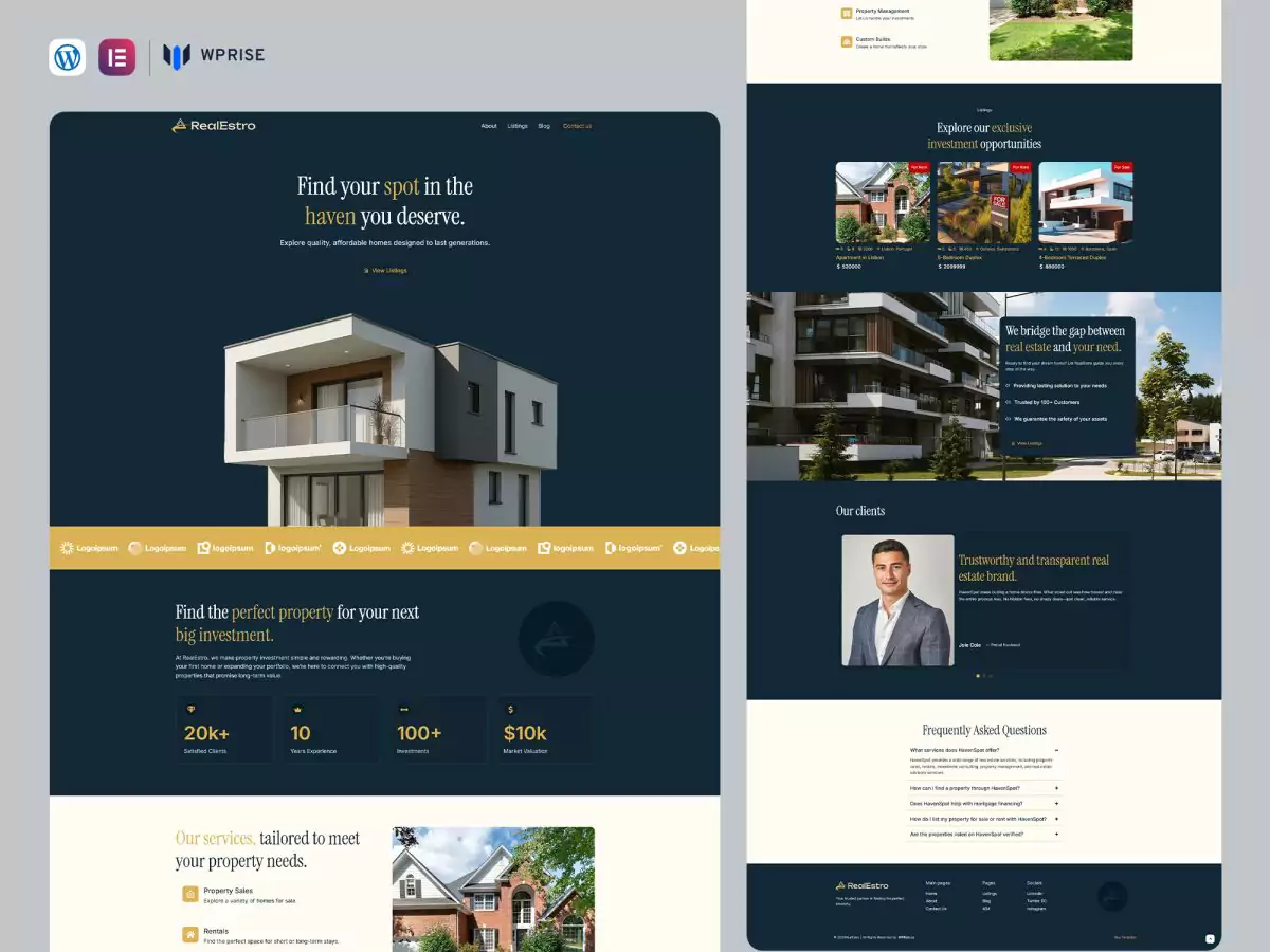 RealEstro - Real Estate & Property Elementor Template