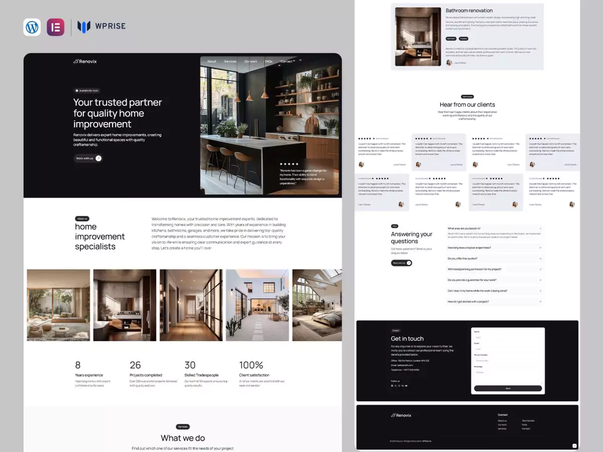 Renovix - Home Renovation Landing Page for Lead Generation