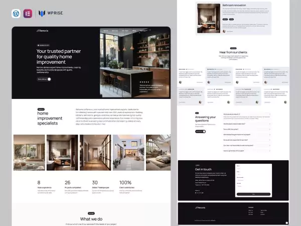 Renovix - Home Renovation Landing Page for Lead Generation