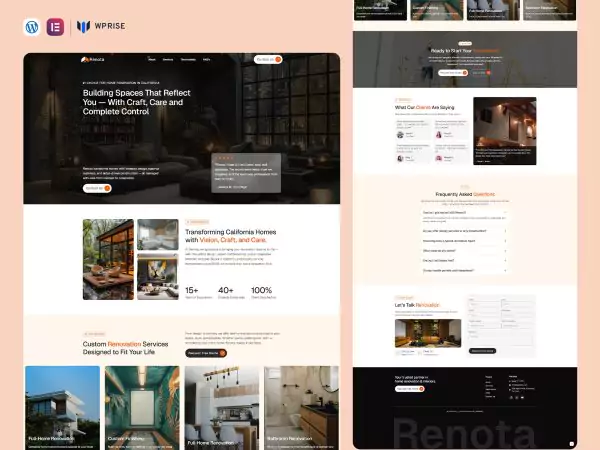 Renota- Home Renovation Landing Page for Lead Generation